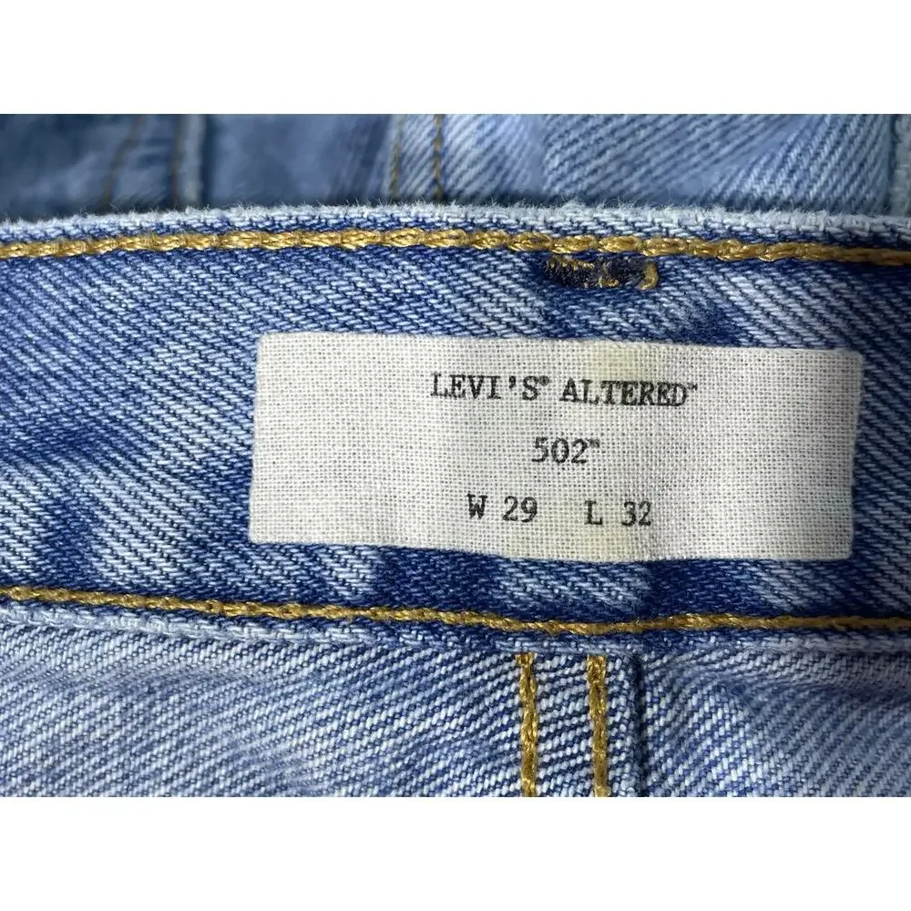 Levi's 502 Carpenter Jeans Size 29 High Rise Patchwork Grunge Skater Baggy